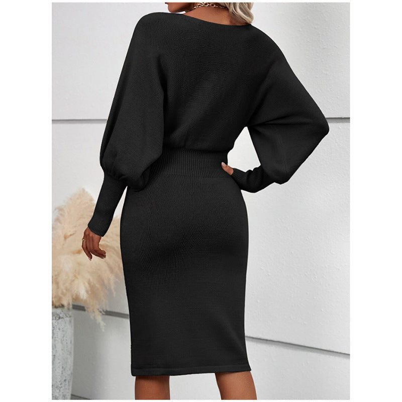 Long Sleeve Knitted Skirt