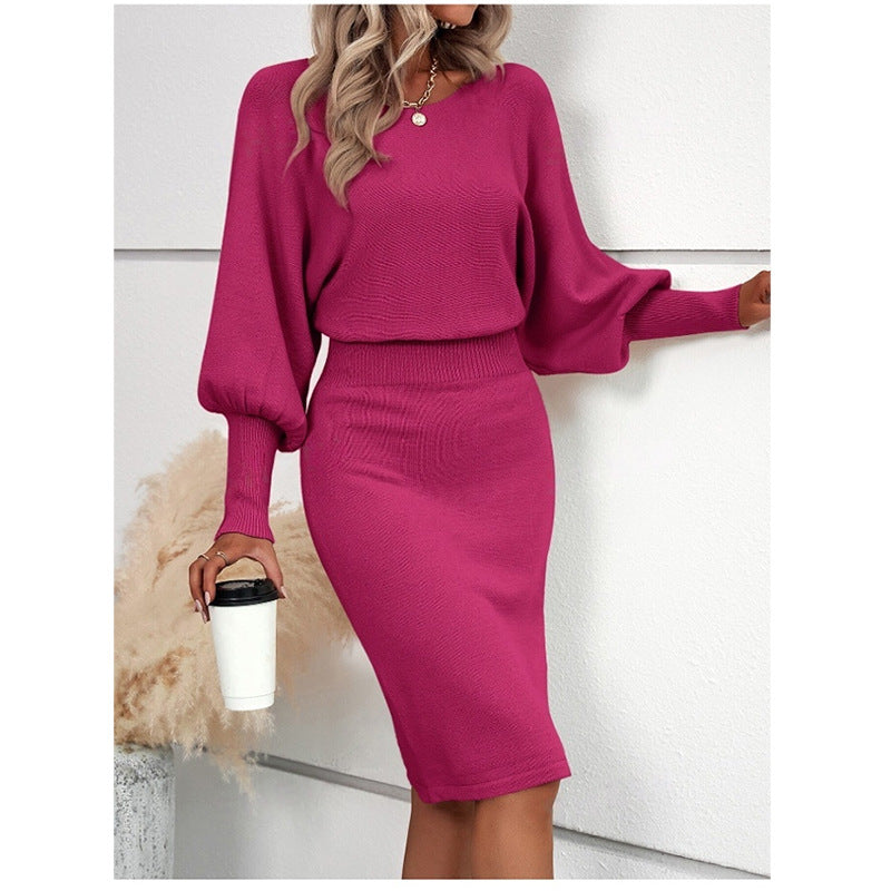 Long Sleeve Knitted Skirt