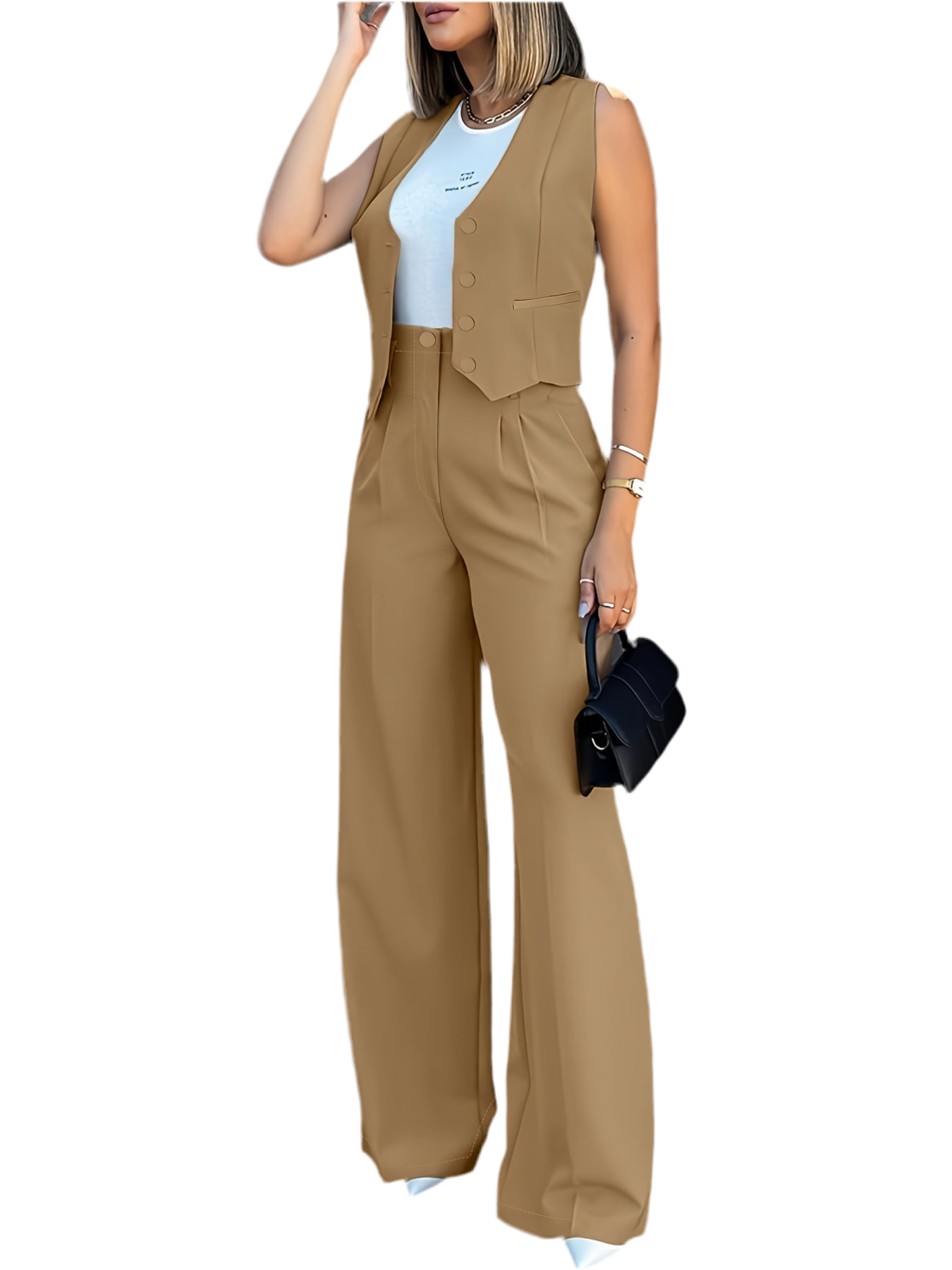 Sophisticate Vest & Wide-Leg Pants Set