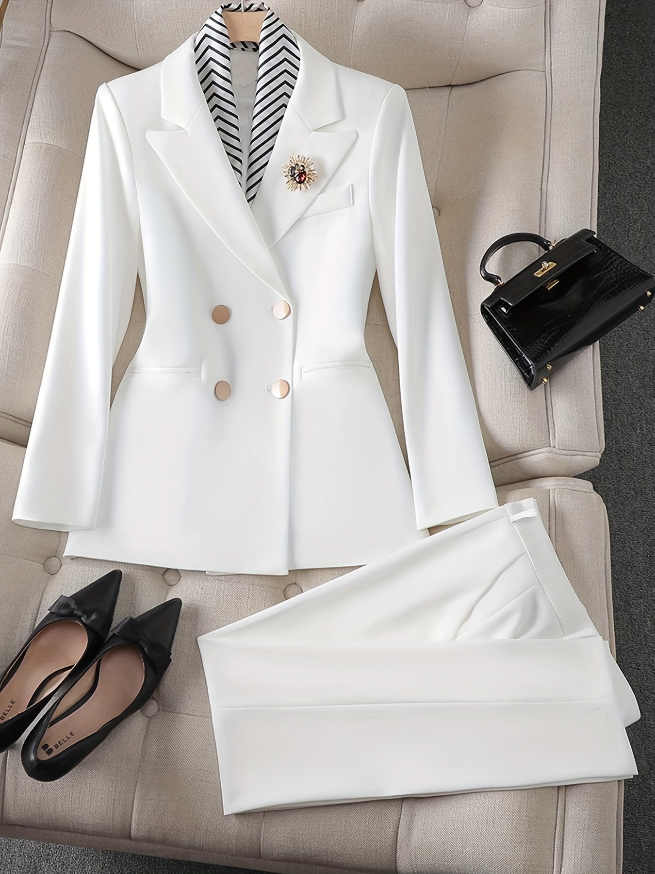 Simone White Suit