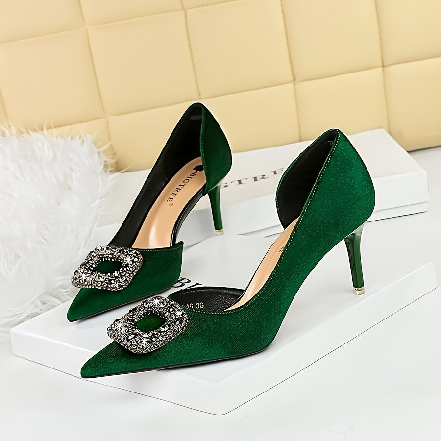 Sophisticate Buckle Decor Stiletto Heels