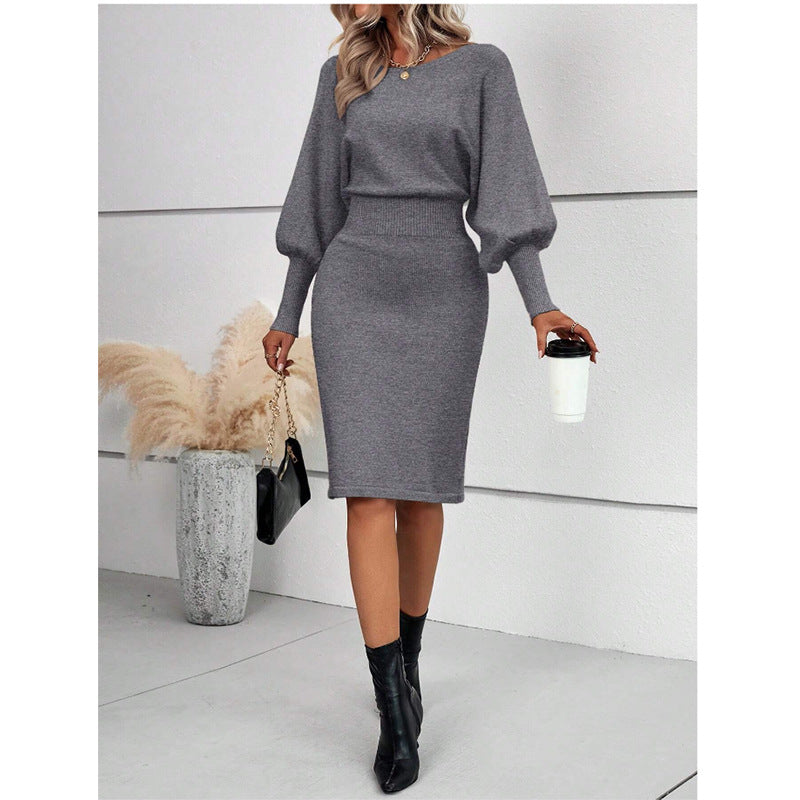 Long Sleeve Knitted  Skirt