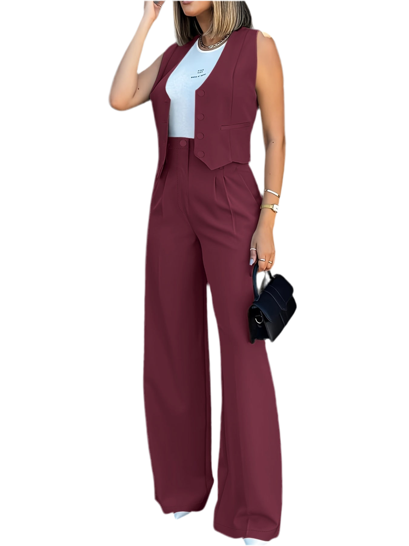 Sophisticate Vest & Wide-Leg Pants Set