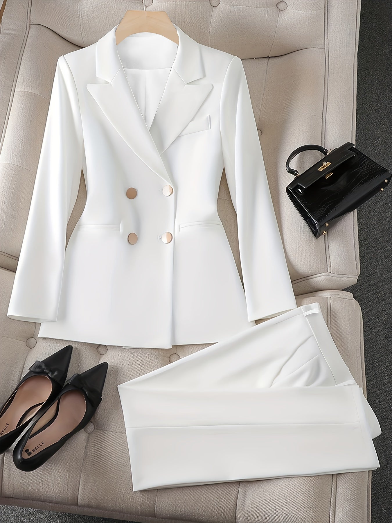 Simone White Suit