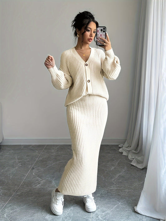 Khloe knitted skirt set