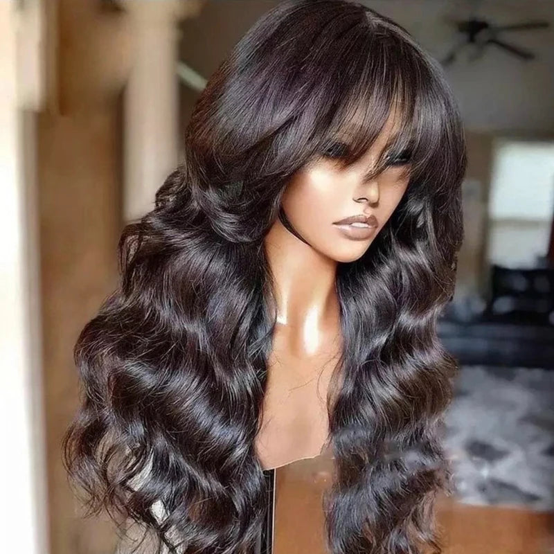 Sophisticate Body Wave Lace Front Wig Human Hair Wigs With Bangs Glueless 13x4