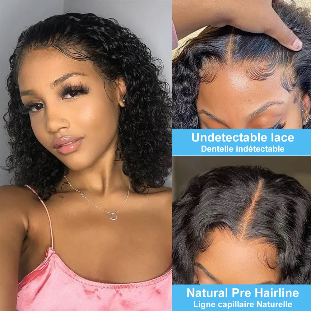 Sophisticate 13X4 Water Wave Bob Wigs Curly 5x5 Glueless Human Hair Wig