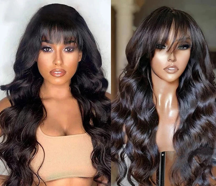 Sophisticate Body Wave Lace Front Wig Human Hair Wigs With Bangs Glueless 13x4