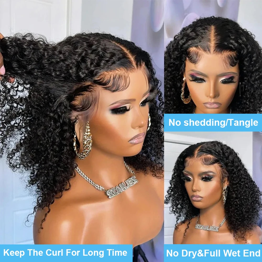 Sophisticate 13X4 Water Wave Bob Wigs Curly 5x5 Glueless Human Hair Wig