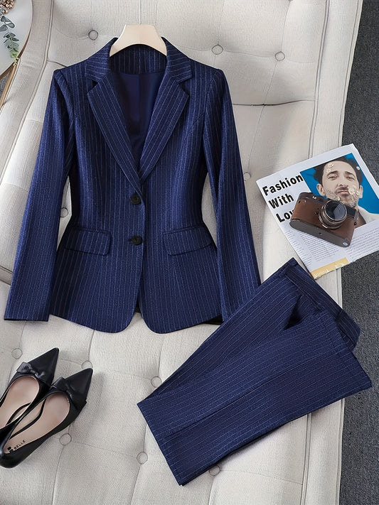 Sophisticate Striped Blazer & Pants suit