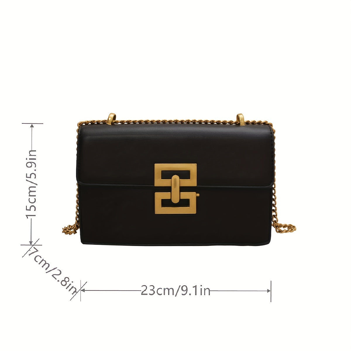 Sophisticate Square PU Leather Flap Purse