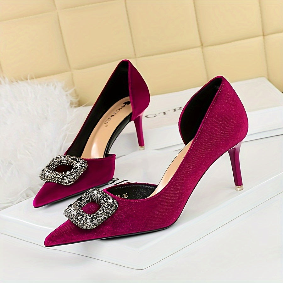 Sophisticate Buckle Decor Stiletto Heels