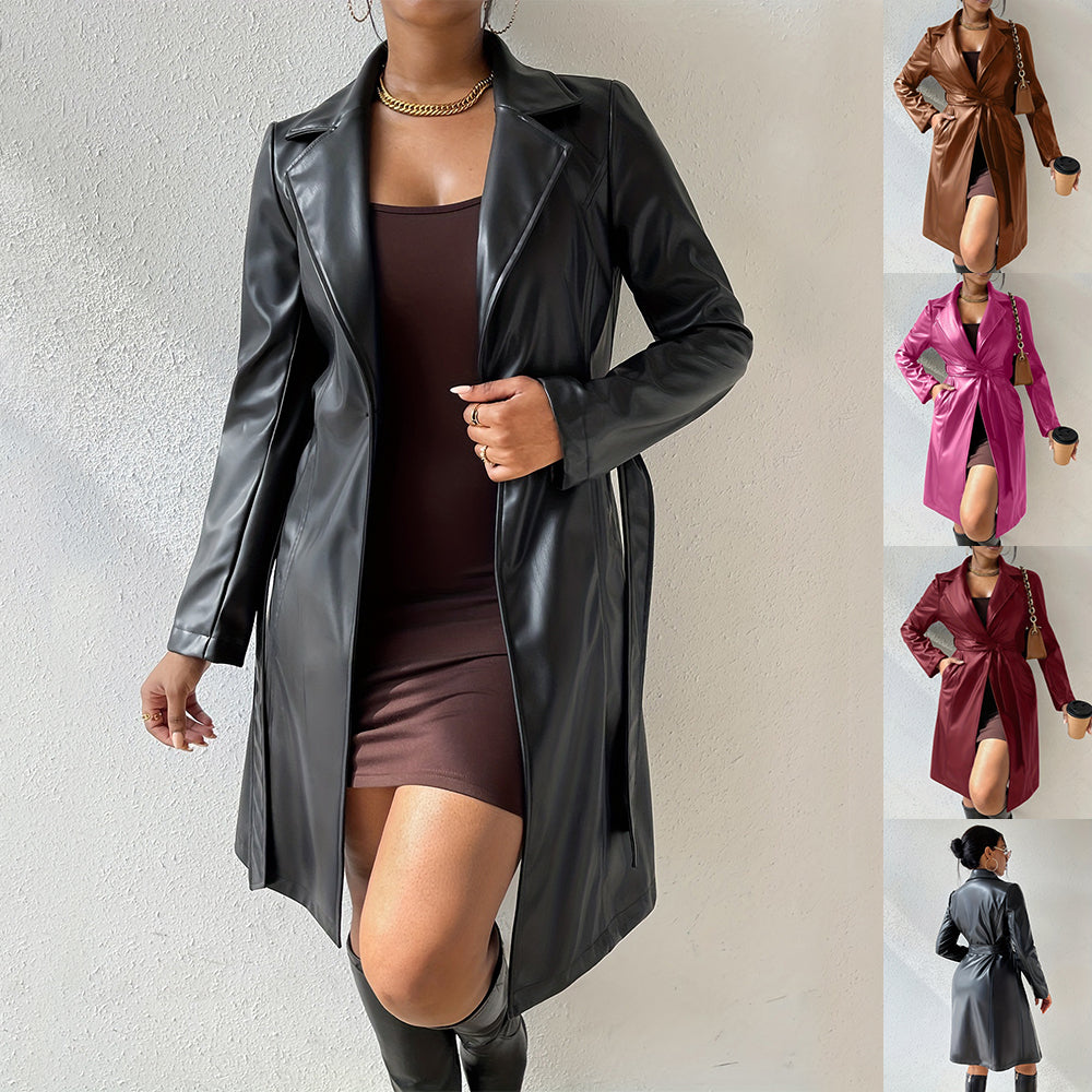 Alana PU Trench Coat