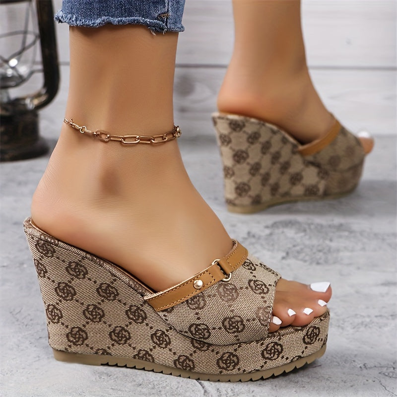 Sophisticate Plataform Rose Pattern Sandals