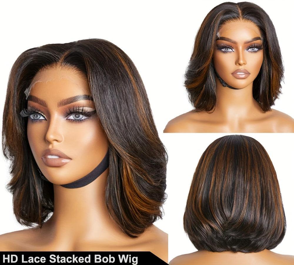 Sophisticate Glueless Bob Wig with 150% Density and 4x4 Lace Closure - Highlight Blonde Human Hair